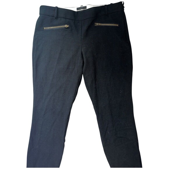 J Crew Minnie Pants Womens 8 Black Mid Rise Straight Leg Workwear Office Wool - Picture 9 of 16